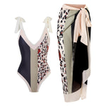Printed Swimsuit with Sarong Set