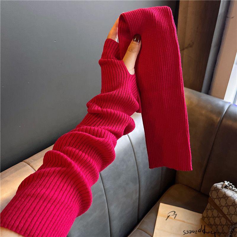Long Ribbed Arm Warmers