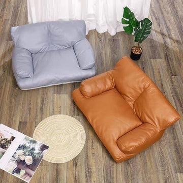 Vintage Faux Leather Pet Sofa with Non-Slip Base for Dogs and Cats