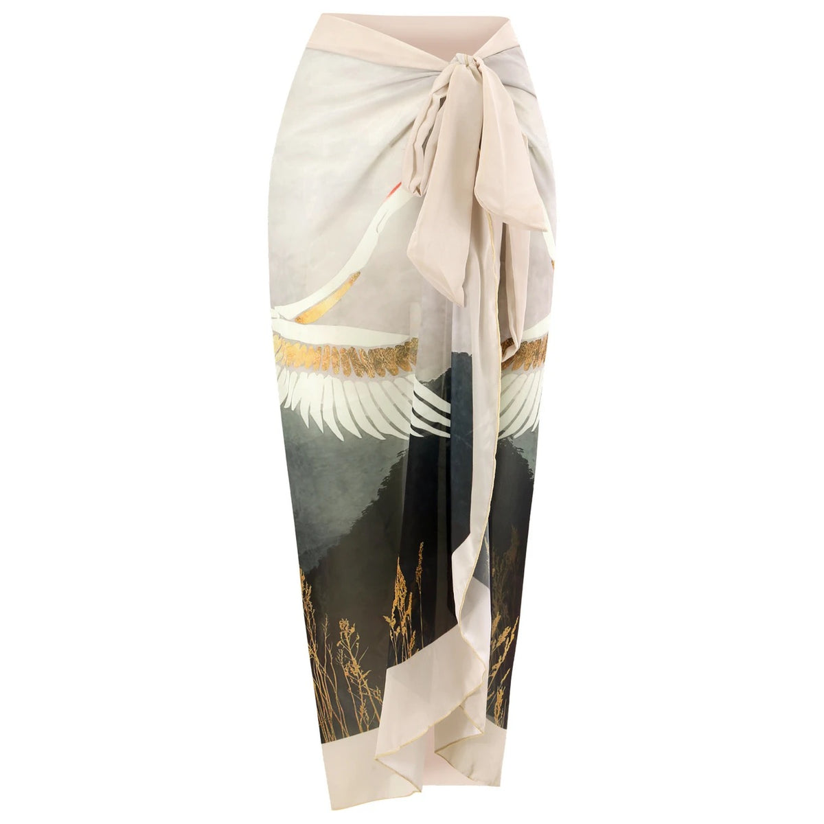 Printed Swimsuit with Sarong