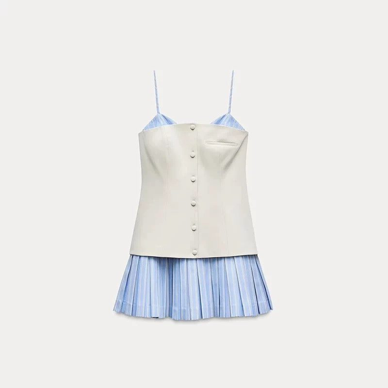 ZARA Pleated Corset Mini Dress