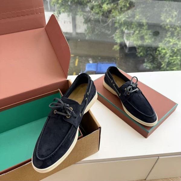Loro Piana Sea-Sail Walk Suede Boat Shoes