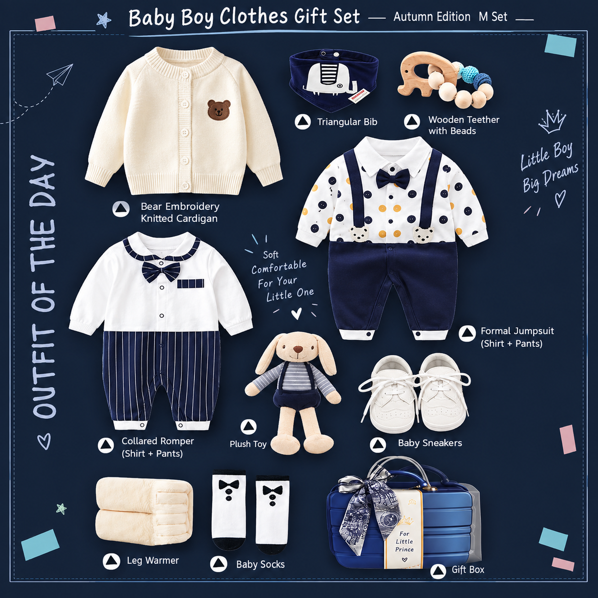Faux-Suspender Romper Gentleman Set – Style (Spring/Autumn)