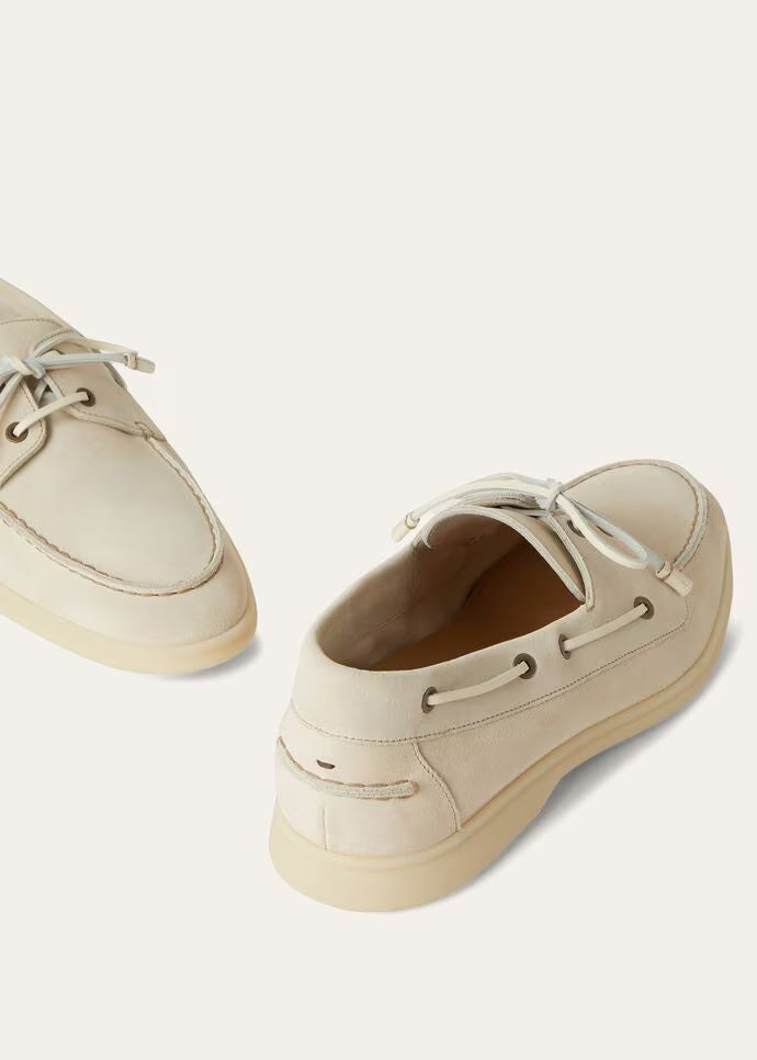 Loro Piana Sea-Sail Walk Suede Boat Shoes