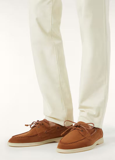 Loro Piana Sea-Sail Walk Suede Boat Shoes