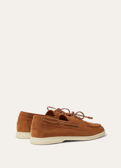 Loro Piana Sea-Sail Walk Suede Boat Shoes