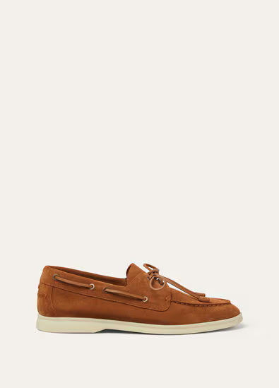 Loro Piana Sea-Sail Walk Suede Boat Shoes