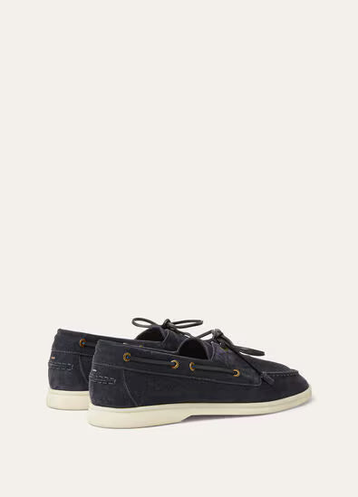 Loro Piana Sea-Sail Walk Suede Boat Shoes