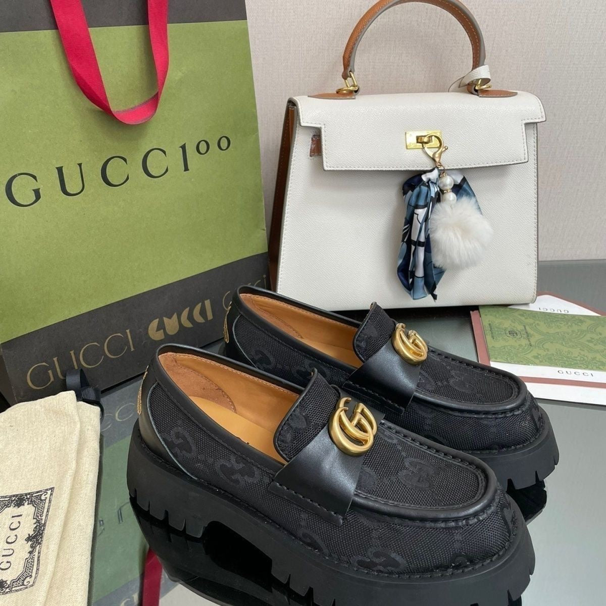 Gucci GG Marmont Lug Sole Loafers