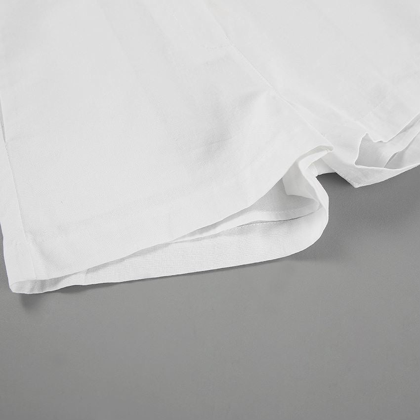 Crisp White Shirt and Belted Shorts Set