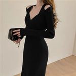 Halterneck sweater knitted dress