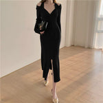 Halterneck sweater knitted dress