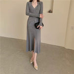 Halterneck sweater knitted dress