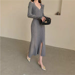 Halterneck sweater knitted dress