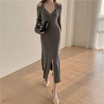 Halterneck sweater knitted dress