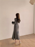 Halterneck sweater knitted dress