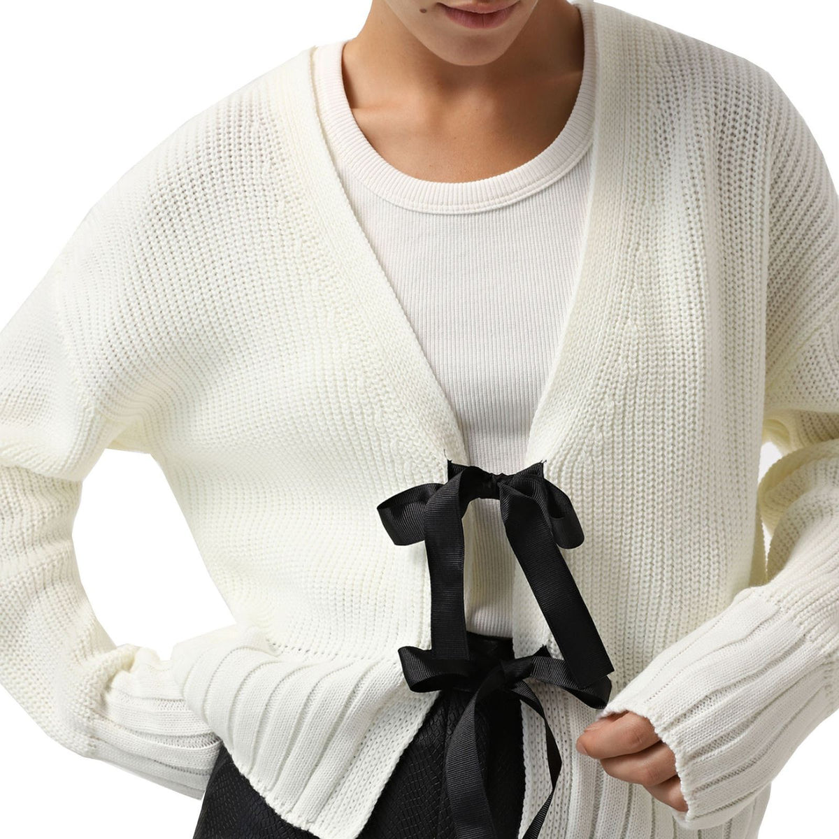 Bow Detail Sweater Cardigan