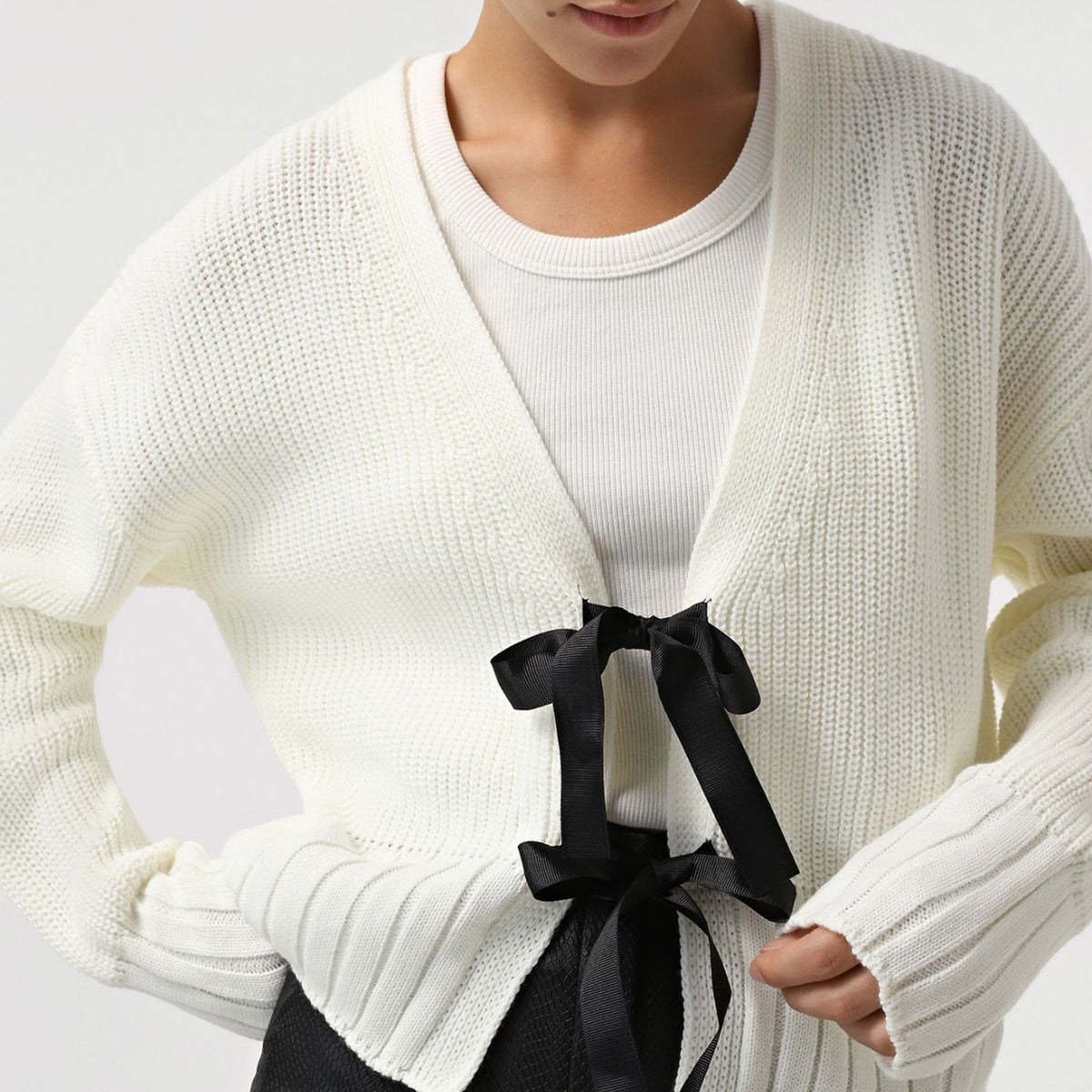 Bow Detail Sweater Cardigan