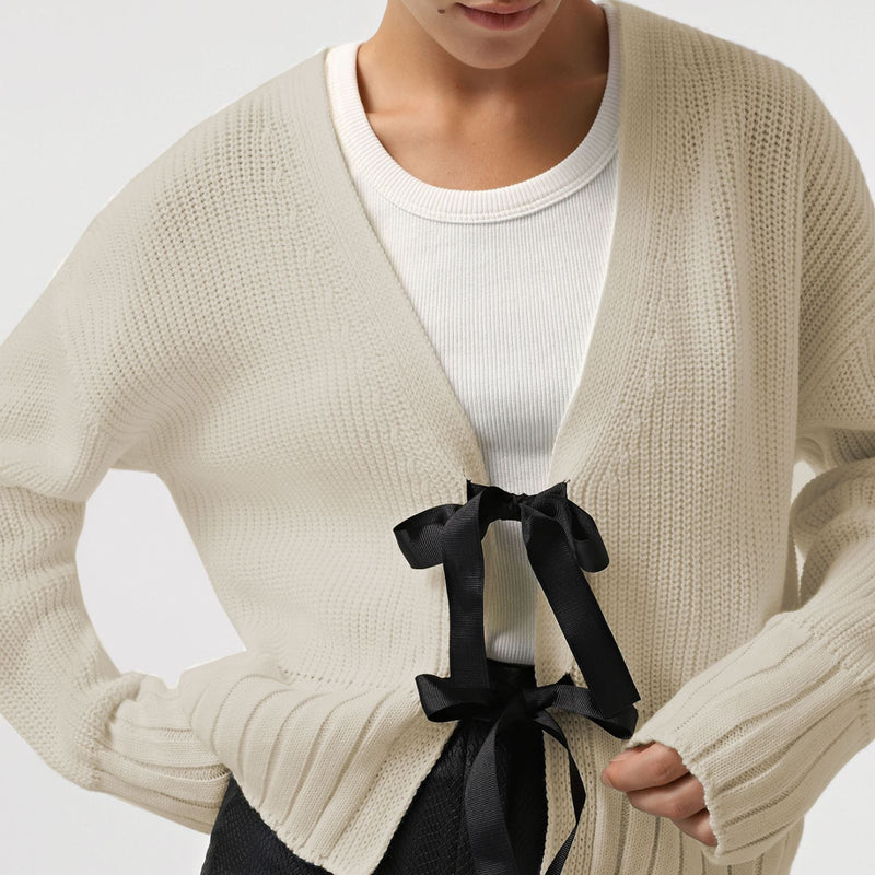 French bow sweater cardigan