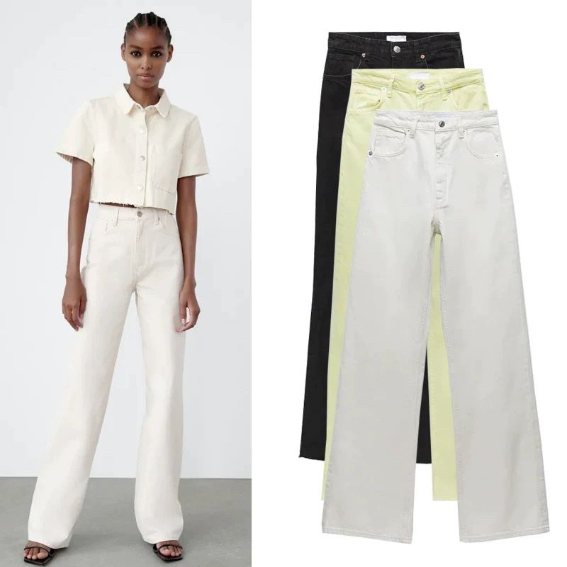Slim wide-leg jeans