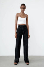 Slim wide-leg jeans
