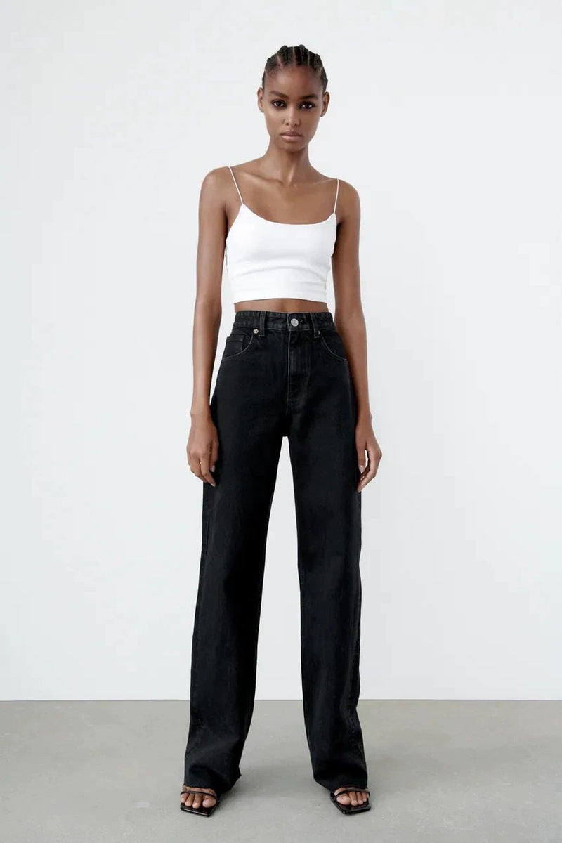 Slim wide-leg jeans