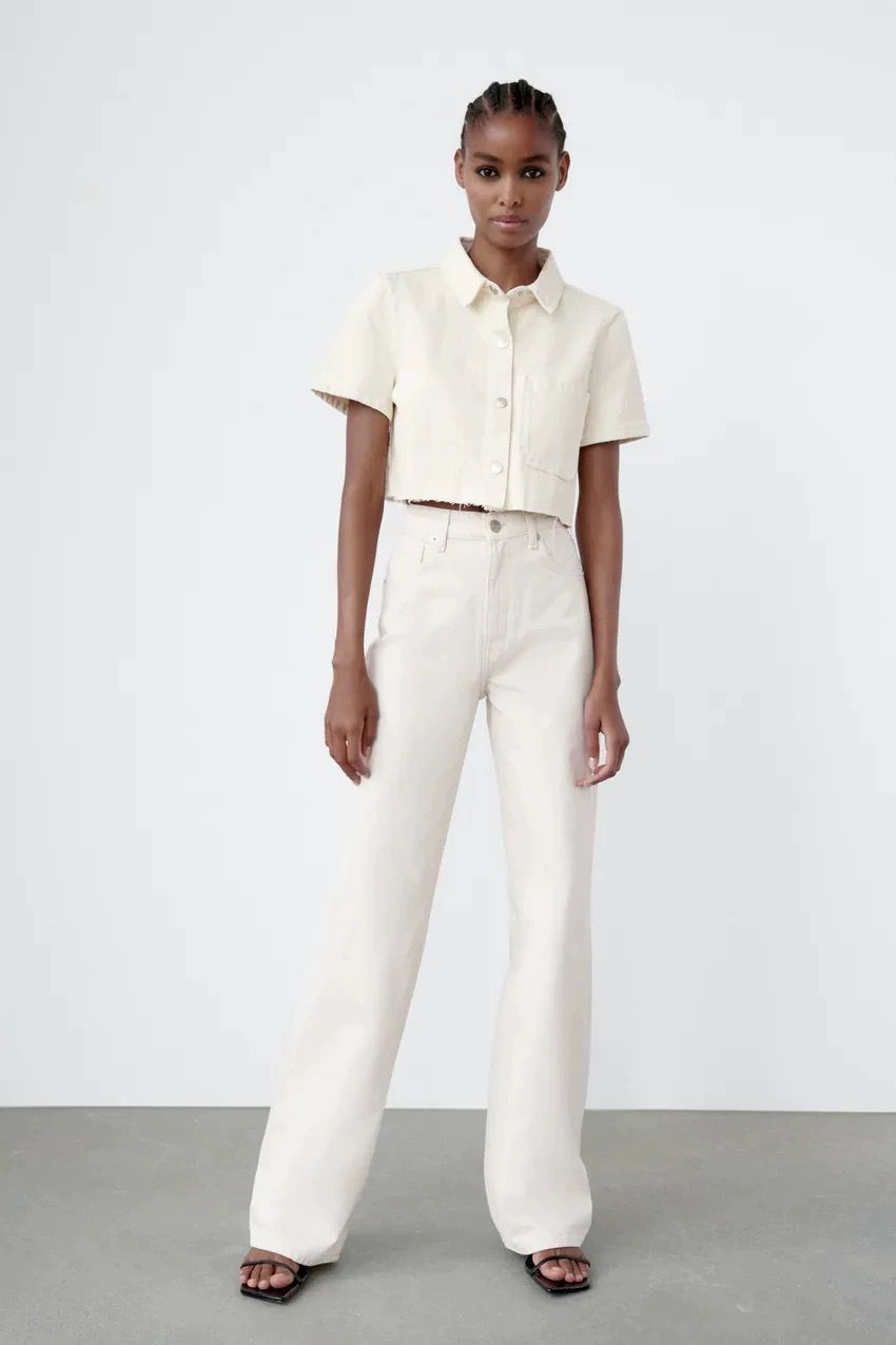 Slim wide-leg jeans