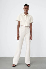 Slim wide-leg jeans