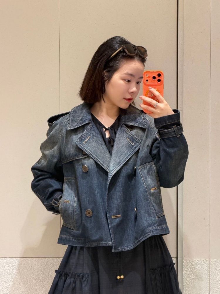 Cropped Denim Mayfair Trench Jacket