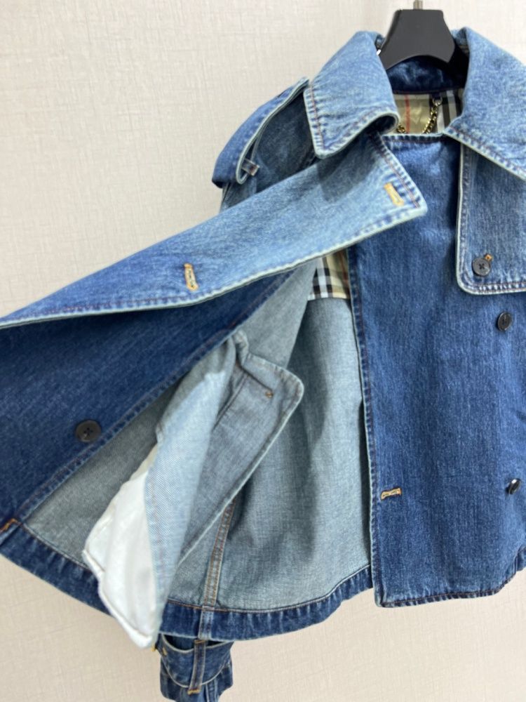 Cropped Denim Mayfair Trench Jacket