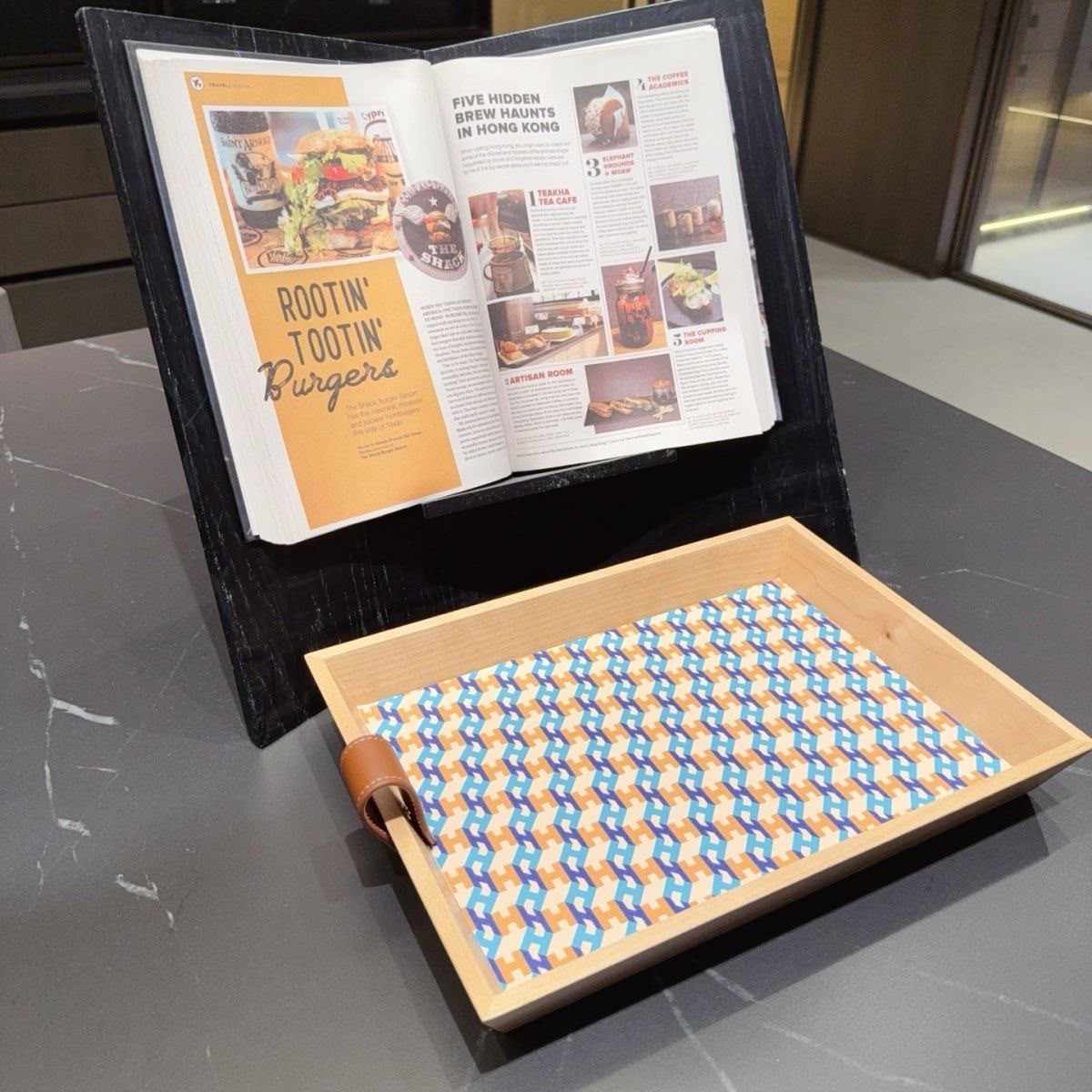 Hermes Marquetry Wood Tray