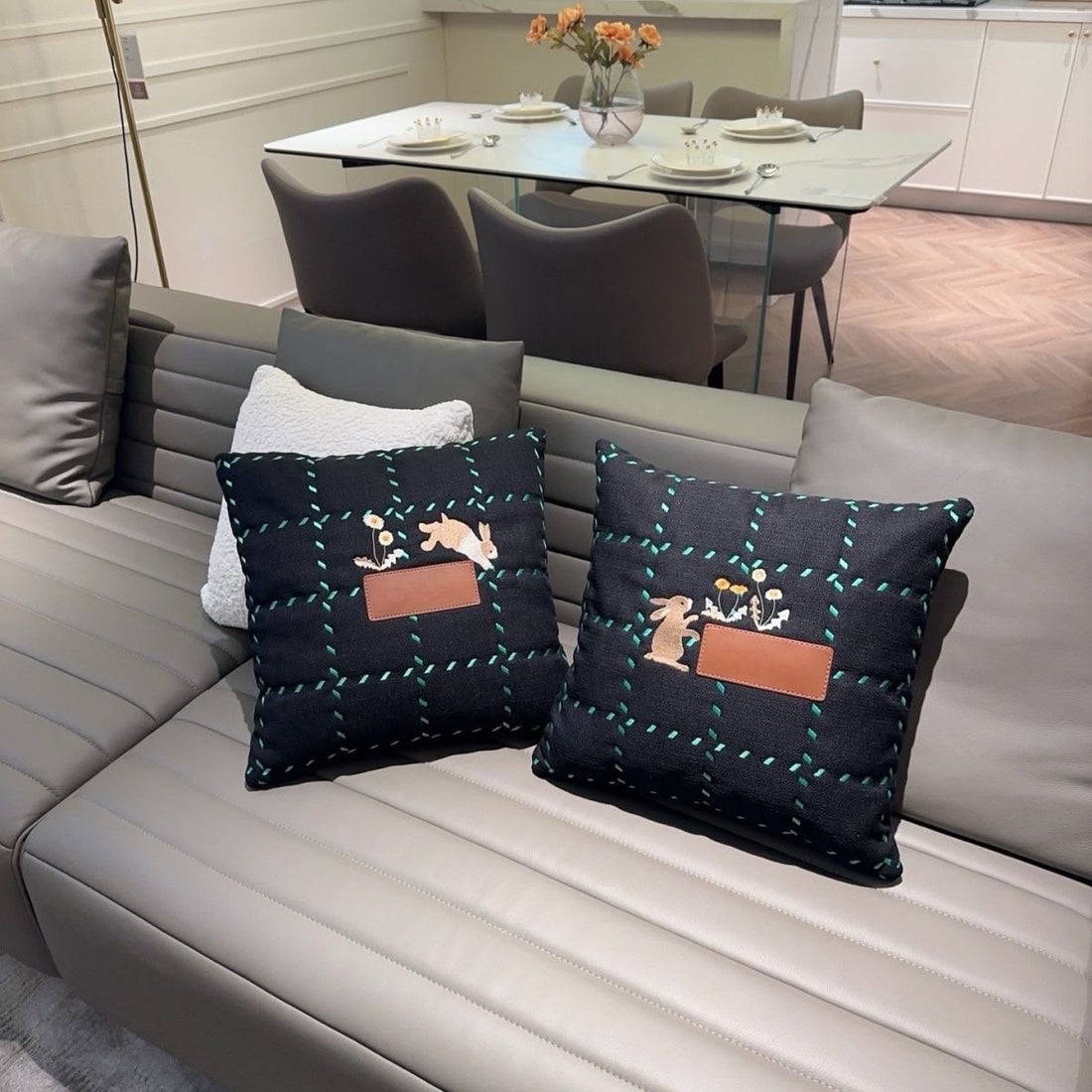 Loewe X Suna Fujita Bunny Embroidered Cushion