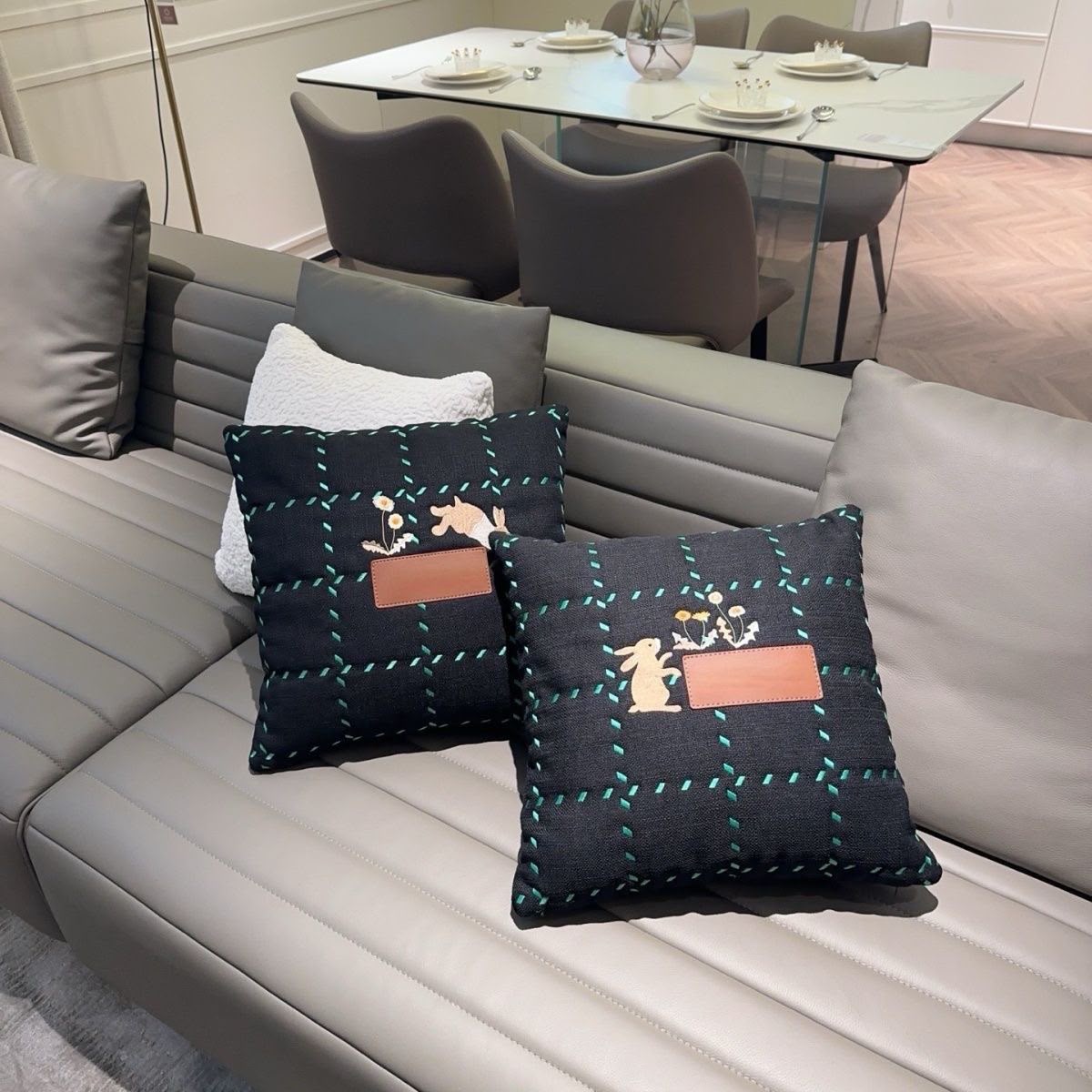 Loewe X Suna Fujita Bunny Embroidered Cushion