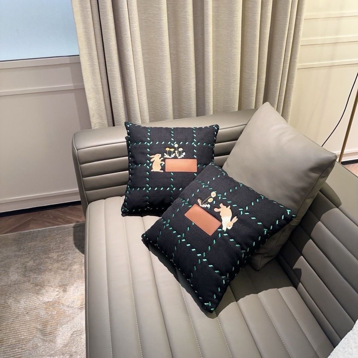 Loewe X Suna Fujita Bunny Embroidered Cushion