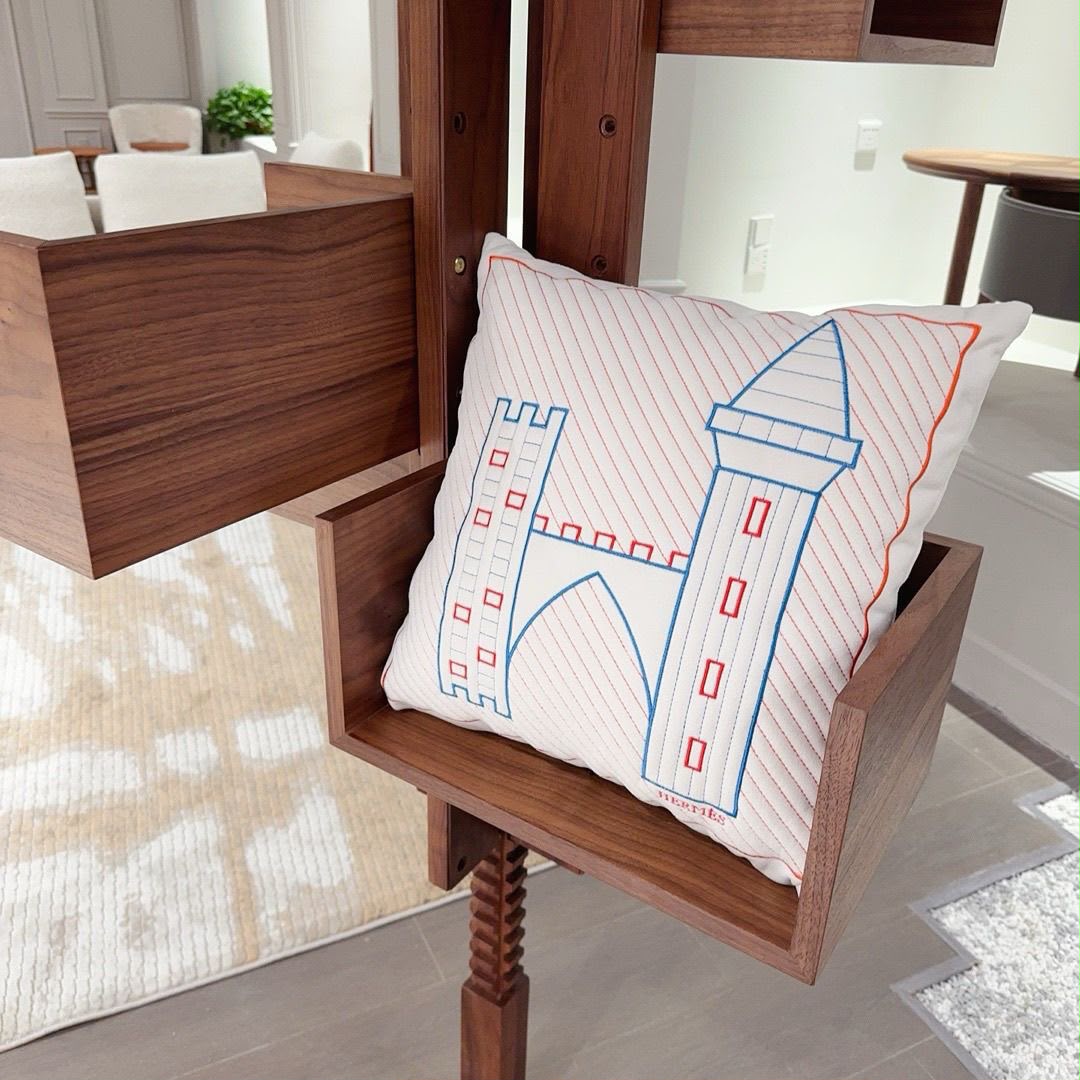 Hermès Epopee quilted pillow