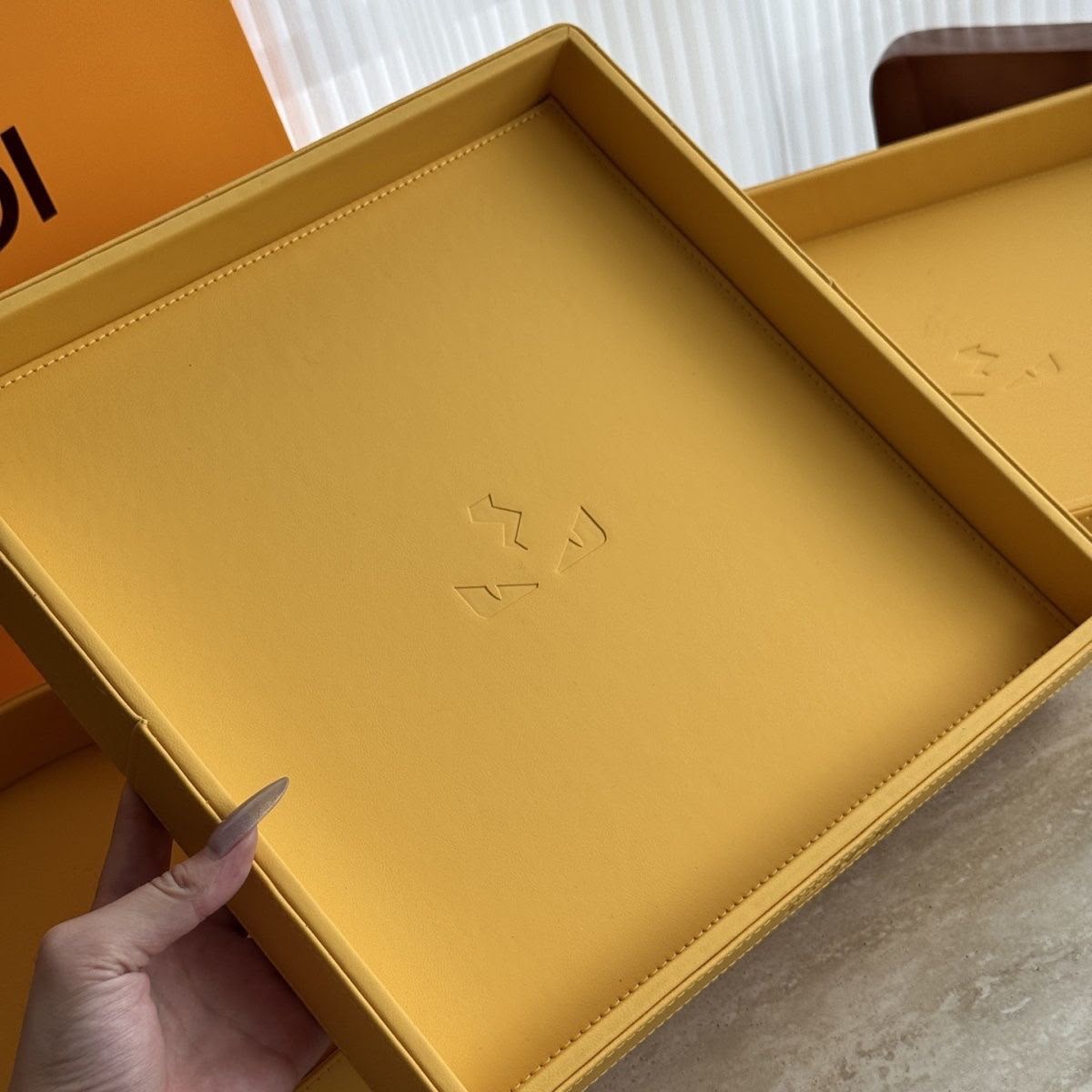 Fendi Roma Leather Catchall Tray