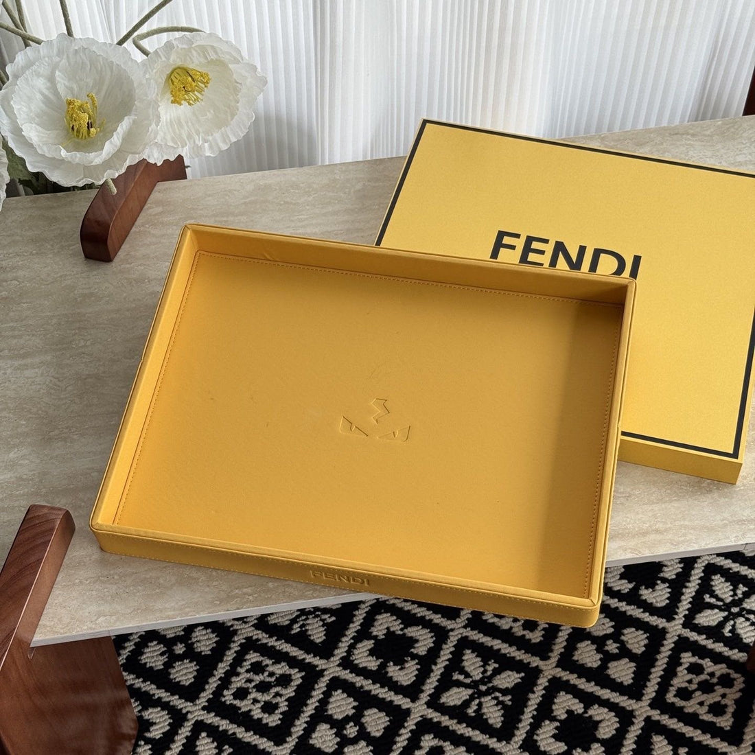 Fendi Roma Leather Catchall Tray