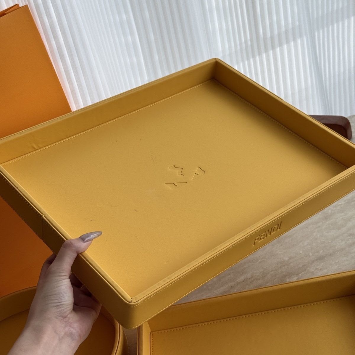 Fendi Roma Leather Catchall Tray