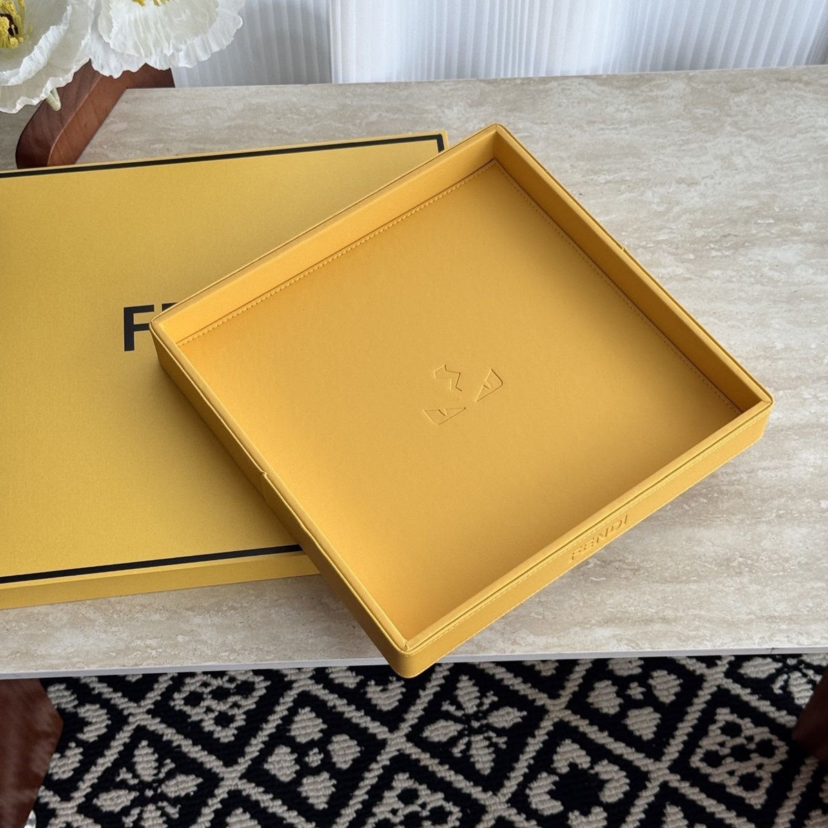 Fendi Roma Leather Catchall Tray