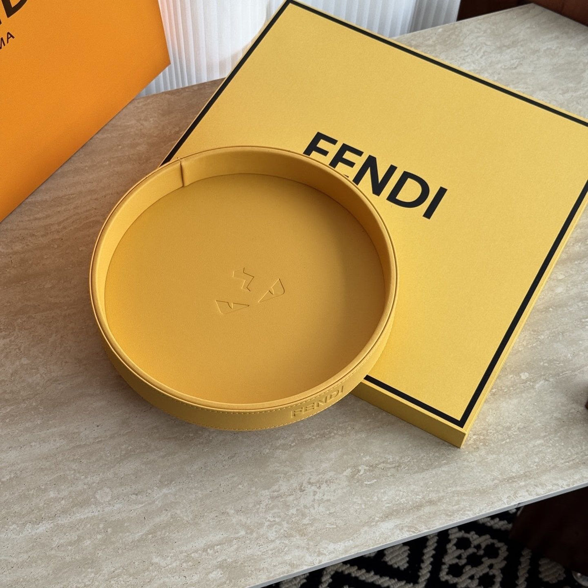 Fendi Roma Leather Catchall Tray