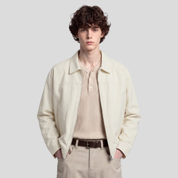 Men's Loose Cotton-Linen Zip-Up Jacket with Collar