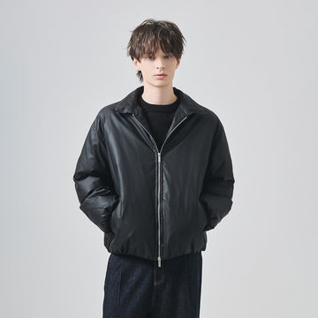 Men's Loose Lightweight White Duck Down Zip-Up Jacket
