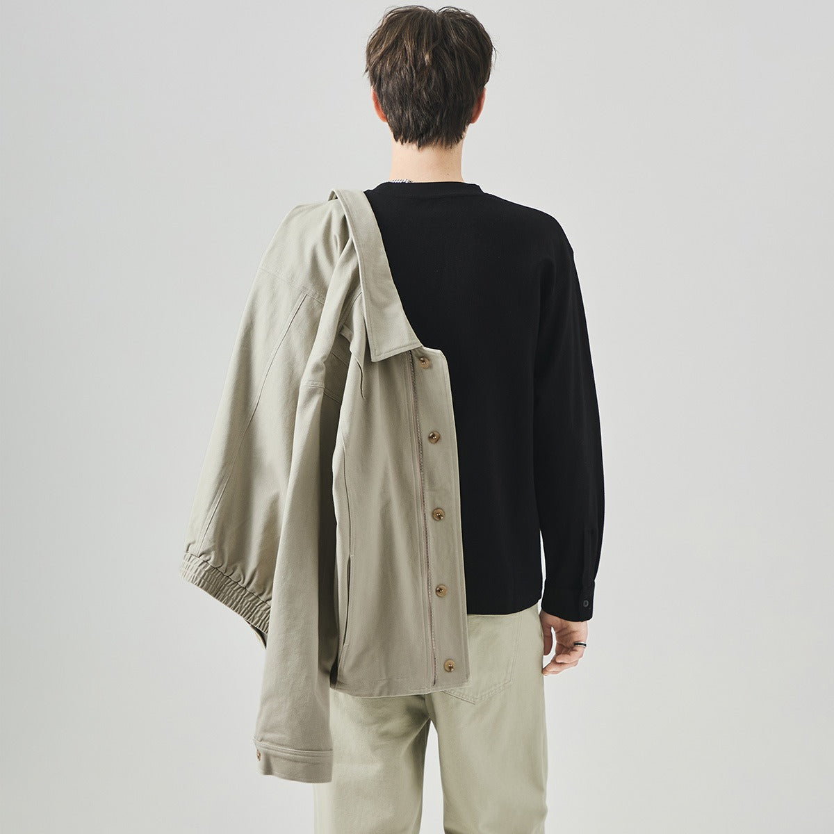 Men's Loose Cotton Zip-Up Casual Jacket