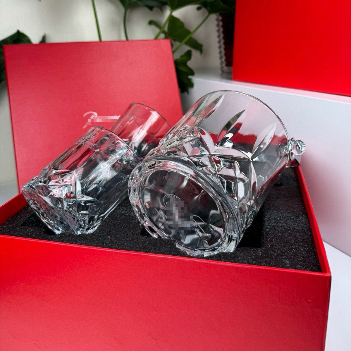 Baccarat European Refrigerated Ice Bucket Two Glasses Set