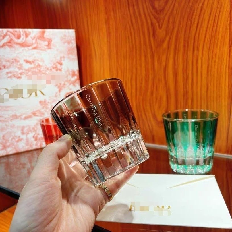 Dior Maison Hand-Painted Colorful Crystal Glasses Set