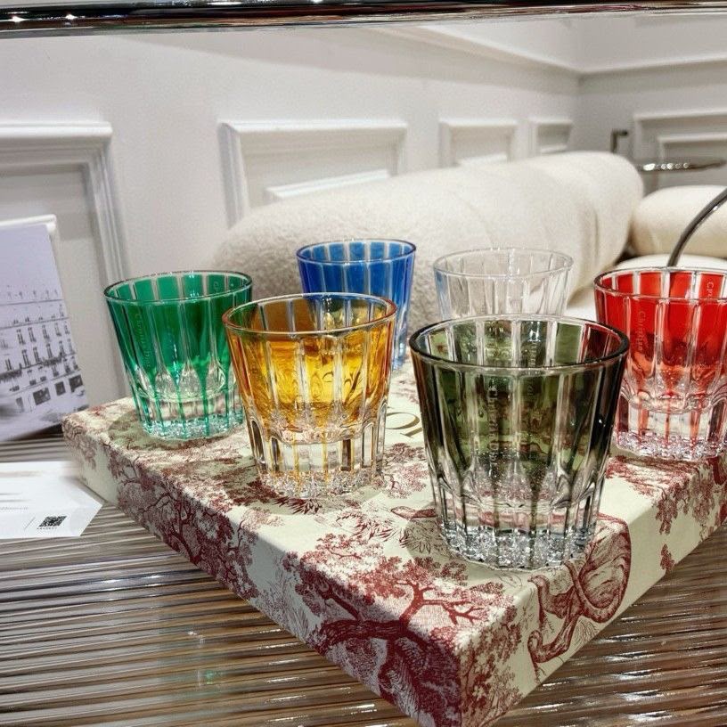 Dior Maison Hand-Painted Colorful Crystal Glasses Set