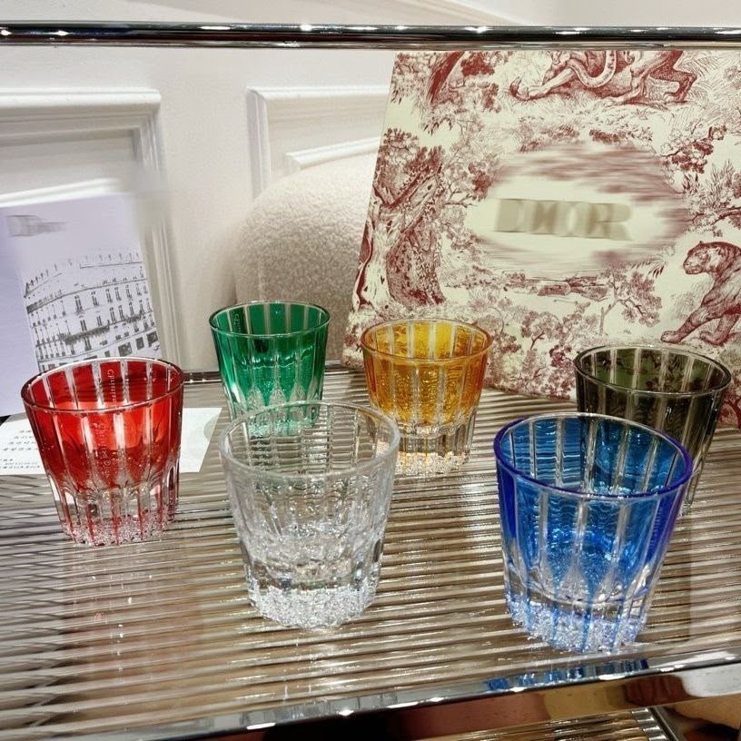 Dior Maison Hand-Painted Colorful Crystal Glasses Set