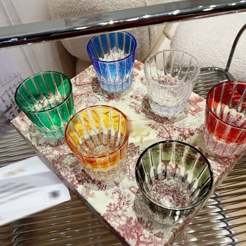 Dior Maison Hand-Painted Colorful Crystal Glasses Set