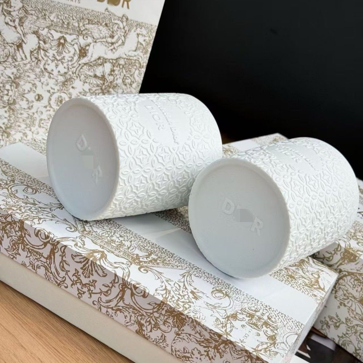 Christian Dior Embossed Ceramic Scented Candles set