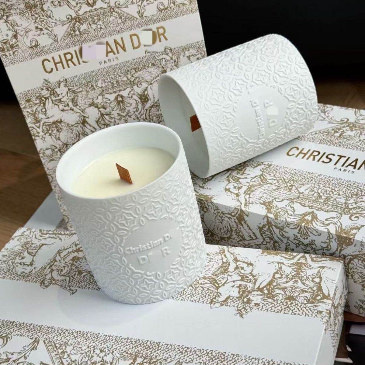 Christian Dior Embossed Ceramic Scented Candles set